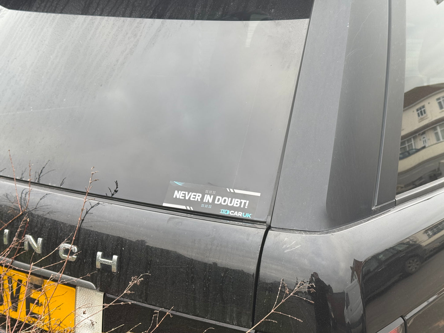 Car UK Bumper Sticker - Never in doubt!